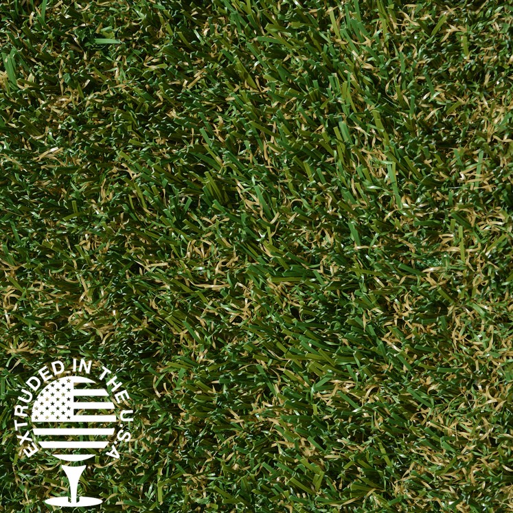 A close up image of artificial grass with green and brown A close up image of artificial grass with green and brown